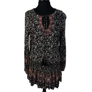 ASTR The Label Dress Bohemian Size Medium Mixed Floral Print Tiered Skirt